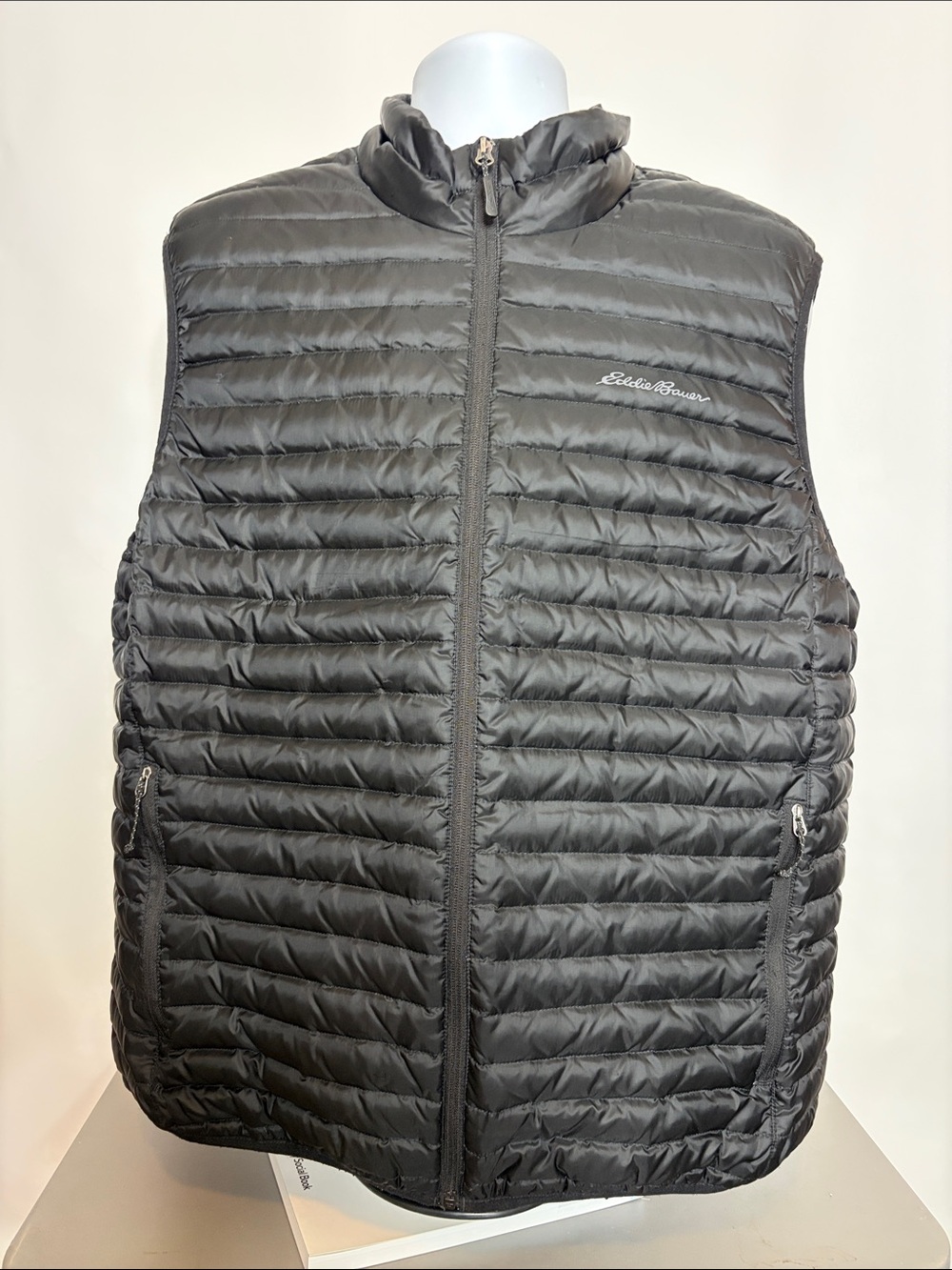 Eddie Bauer Black Quilted Packable Down EB 700 Vest